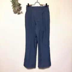【tiptop】センタープレス テーパードパンツ スラックス ブルー 青(M)
