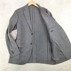 美品✨ユニクロ　感動ジャケット　スリムフィット　ウールライク　グレー　XL