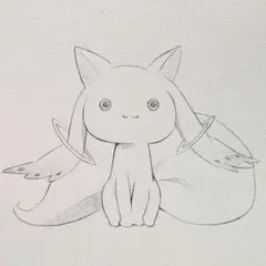 まどマギ アナログ イラスト キュウべえ