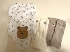 babygap くまけつロンパースセット 長袖6-12ヶ月　レッグウォーマー付き