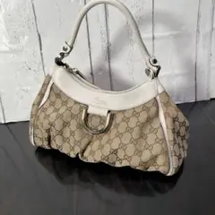 GUCCI グッチ ショルダーバッグ アビー GGキャンバス ホワイト