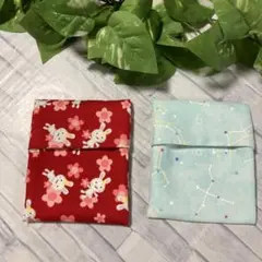 ⑤ ハンドメイド　保冷剤ケース　ミニホッカイロケース　2枚セット
