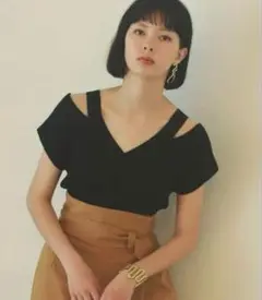 LAGUNAMOON ダブルVネックニットプルオーバー