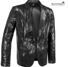 BlackVaria ジャケット テーラード 箔プリント XL