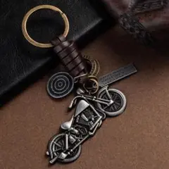 ヴィンテージ レザーキーホルダー バイク