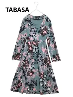 a2840 【美品】タバサ　レディースチュニック/ワンピース　34S 緑