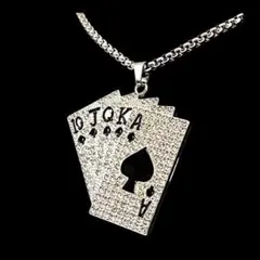 【SALE】ネックレス　メンズ　ブラック　黒　トランプ　スペード　アクセサリー