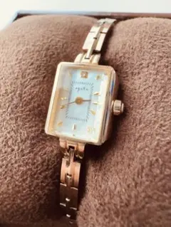 369【美品】agete 時計　スクエア　アンティーク調　シルバー　レディース 369【美品】agete 時計 スクエア アンティーク調 シルバー