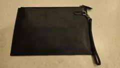 TERSE クラッチバッグ メンズ セカンドバッグ 黒　レザー　ストラップ付き
