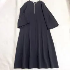 新品　アウターサンセット　フレアロングワンピース　フレアスリーブ　辺見えみりさん