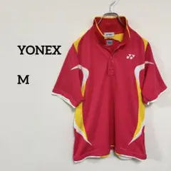 YONEX ヨネックスポロシャツ M 赤/黄色バトミントンc337