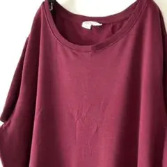 DANSKIN ロゴ プレーン 無地 Tシャツ XL レッド 赤 古着