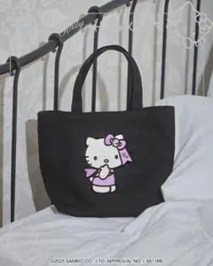 rady　Hello Kittyトートバッグ　ブラック　キティ　パープル