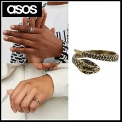 ASOS オシャレ エイソス メンズ スネーク リング ゴールド ヘビ 蛇