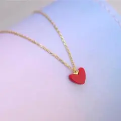 ネックレス ハート s925 18k レッド 高級感 ペンダント 可愛い 韓国