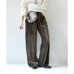 TODAYFUL ストライプ ベロア パンツ