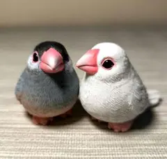 文鳥 オブジェ 置物　２種類