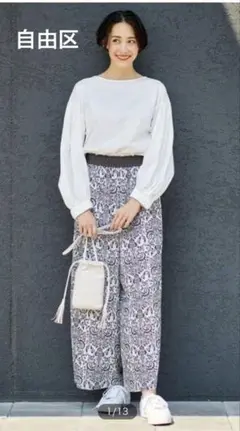 美品✨　自由区　ワイドパンツ　40サイズ