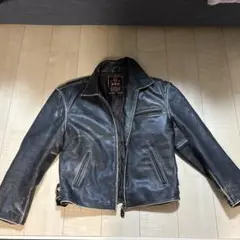 古着　短丈　G.S.C ON TIME レザージャケット L ダークブラウン 卸売りファッション - 古着 短丈 G.S.C ON TIME レザー