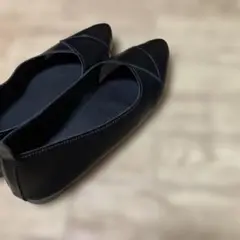 黒フラットシューズ38