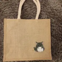 ワンポイントチンチラジュートバッグ