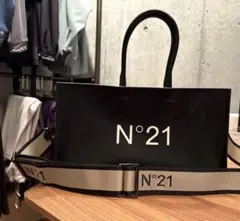 N°21 ヌメロヴェントゥーノ エコレザー 2way ハンドバッグ BLK