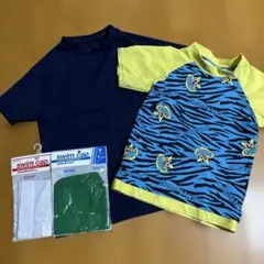 ラッシュガード２枚＆スイムキャップ２枚セット