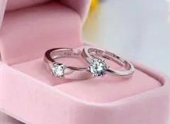 【即日発送】2個セット☆シルバー☆ジルコニア☆ペアリング☆