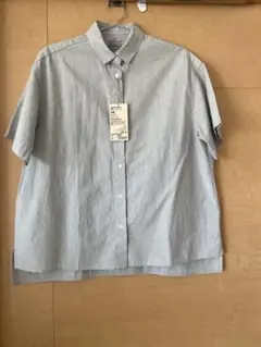 無印良品　さらっとポプリン半袖シャツ XS-Sサイズ