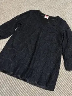 レディース　トップス　黒　レース