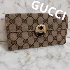 GUCCI グッチ 長財布 二つ折り キャンバス GG シマ