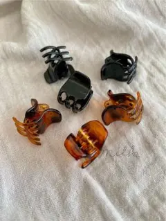 新品＊ミニヘアクリップ　6個　ブラック　べっこう　ミニバンス　卒園式　フォーマル