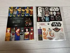 スターウォーズステッカー+おまけDC SuperHeroesVS鷹の爪団 準備稿