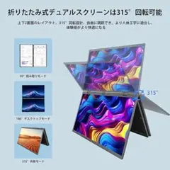 Scnsuptp18.5" 折りたたみ式2画面モニター高輝度　SCN001JP