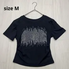 ● クロップドTシャツ ストーンビジュー　キラキラ　M