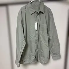 新品未使用GU ウォッシュドシャツ(ツイル) Lサイズ　グリーン