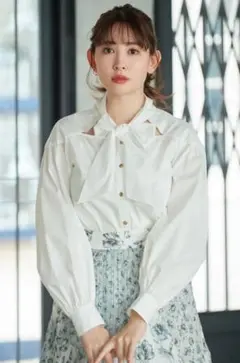herlipto Front Bow Poplin Blouse ブラウス