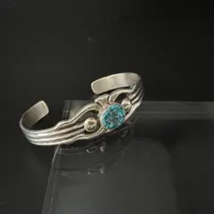 Sterling silver ナバホ族ターコイズバングル〈Wilson Begay
