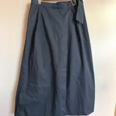 【クリカ】 KURIKA ラップスカート風ワイドパンツ L 濃紺 綿 お洒落