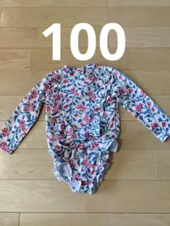 花柄 長袖 ラッシュガード 女の子 100