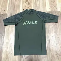 AIGLE エーグル ラッシュガード半袖シャツ ストレッチシャツ 日本製サイズL