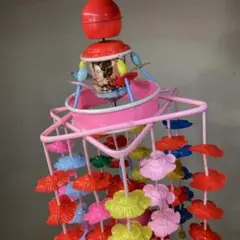 セルロイド　メリーゴーランド　ガラガラ　ゼンマイ式　赤ちゃん 玩具 昭和レトロ セルロイド メリーゴーランド ガラガラ ゼンマイ式 赤ちゃん