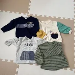８０サイズ アカチャンホンポ　薄手トレーナー3枚セットとオマケ1枚
