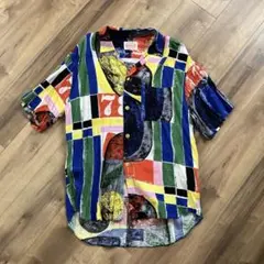 【極美品】USA ハワイ　水彩　派手　古着　シャツ　ビンテージ　L