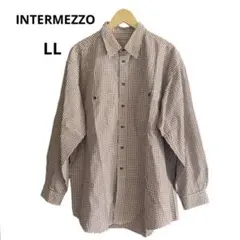 INTERMEZZO インターメッツォ 長袖 シャツ チェック柄 コットンシャツ