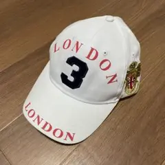 London ロンドン　白　エンブレム　ナンバリングキャップ