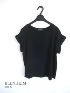 美品 BLENHEIMブレンヘイム カットソー 半袖 黒 S(36) レーヨン混