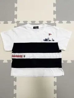KLADSKAP 乗り物と街刺しゅう切替半袖Tシャツ　(サイズ100cm)
