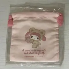 サンリオ　ラテクマシリーズ　マイメロディ　巾着　ピンク
