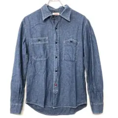 EDWIN 00s アメカジ ヘリテージ 古着 山ポケ シャンブレーワークシャツ